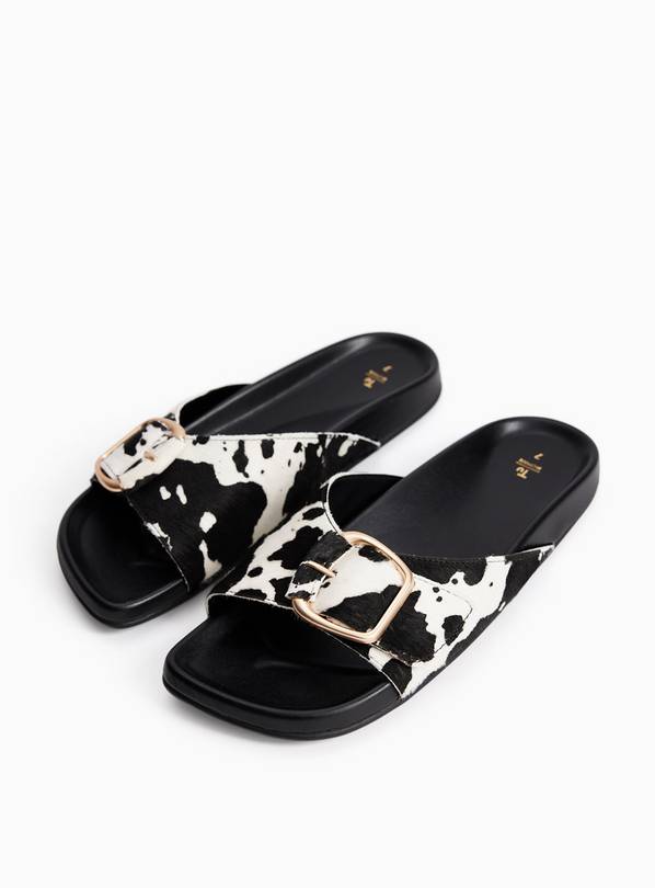 Animal Print Single Strap Footbed Sandals 7